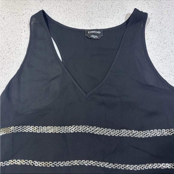 Bebe Top Womens Sequin Sleeeveless Tank Y2k - Picture 3 of 6